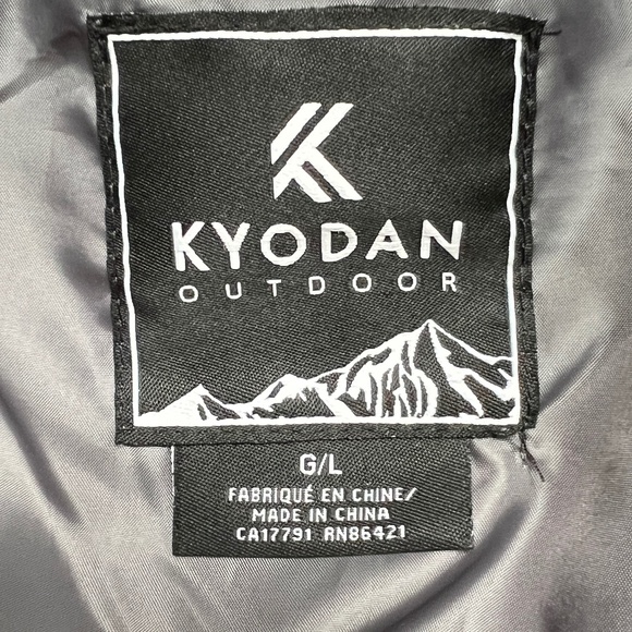 Kyodan Outdoor Puffer Jacket Quilted Insulated Gray Zipper Pockets NEW Sz L - Picture 5 of 7
